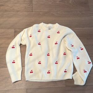 Target Cream Sweater with Red Cherry Design